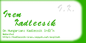 iren kadlecsik business card